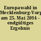Europawahl in Mecklenburg-Vorpommern am 25. Mai 2014 - endgültiges Ergebnis