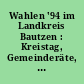 Wahlen '94 im Landkreis Bautzen : Kreistag, Gemeinderäte, Ortschaftsräte, Landrat, Bürgermeister; endgültige Ergebnisse