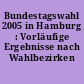Bundestagswahl 2005 in Hamburg : Vorläufige Ergebnisse nach Wahlbezirken