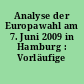 Analyse der Europawahl am 7. Juni 2009 in Hamburg : Vorläufige Ergebnisse