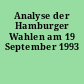 Analyse der Hamburger Wahlen am 19 September 1993