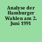 Analyse der Hamburger Wahlen am 2. Juni 1991