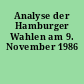 Analyse der Hamburger Wahlen am 9. November 1986