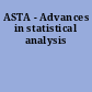 ASTA - Advances in statistical analysis