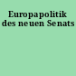 Europapolitik des neuen Senats