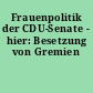 Frauenpolitik der CDU-Senate - hier: Besetzung von Gremien