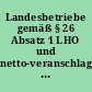 Landesbetriebe gemäß § 26 Absatz 1 LHO und netto-veranschlagte Einrichtungen gemäß § 15 Absatz 2 LHO der Freien und Hansestadt Hamburg