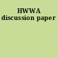 HWWA discussion paper