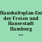 Haushaltsplan-Entwurf der Freien und Hansestadt Hamburg für das Haushaltsjahr 1997 und Finanzplan 1996 bis 2000