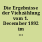 Die Ergebnisse der Viehzählung vom 1. December 1892 im Großherzogthum Mecklenburg-Schwerin
