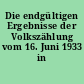 Die endgültigen Ergebnisse der Volkszählung vom 16. Juni 1933 in Baden
