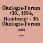 Ökologie-Forum <30., 1994, Hamburg> : 30. Ökologie-Forum am 13. Oktober 1994 zum Thema: Umweltschutz- und Naturschutz und Landwirtschaft auf der gleichen Fläche - wie geht das?
