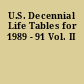 U.S. Decennial Life Tables for 1989 - 91 Vol. II