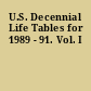U.S. Decennial Life Tables for 1989 - 91. Vol. I