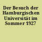 Der Besuch der Hamburgischen Universität im Sommer 1927