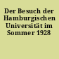 Der Besuch der Hamburgischen Universität im Sommer 1928