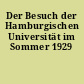 Der Besuch der Hamburgischen Universität im Sommer 1929