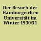 Der Besuch der Hamburgischen Universität im Winter 1930/31
