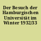 Der Besuch der Hamburgischen Universität im Winter 1932/33