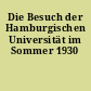 Die Besuch der Hamburgischen Universität im Sommer 1930