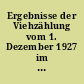 Ergebnisse der Viehzählung vom 1. Dezember 1927 im hamburgischen Staate