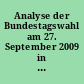 Analyse der Bundestagswahl am 27. September 2009 in Hamburg : Endgültige Ergebnisse