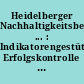 Heidelberger Nachhaltigkeitsbericht ... : Indikatorengestützte Erfolgskontrolle des Stadtentwicklungsplans