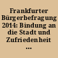Frankfurter Bürgerbefragung 2014: Bindung an die Stadt und Zufriedenheit mit Lebensbereichen