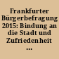 Frankfurter Bürgerbefragung 2015: Bindung an die Stadt und Zufriedenheit mit Lebensbereichen