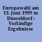 Europawahl am 13. Juni 1999 in Düsseldorf : Vorläufige Ergebnisse