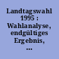 Landtagswahl 1995 : Wahlanalyse, endgültiges Ergebnis, repräsentative Wahlstatistik