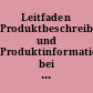 Leitfaden Produktbeschreibung und Produktinformation bei der Stadt Nürnberg