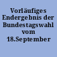 Vorläufiges Endergebnis der Bundestagswahl vom 18.September 2005