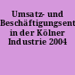 Umsatz- und Beschäftigungsentwicklung in der Kölner Industrie 2004
