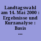 Landtagswahl am 14. Mai 2000 : Ergebnisse und Kurzanalyse : Basis Vorläufiges Endergebnis