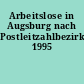Arbeitslose in Augsburg nach Postleitzahlbezirken 1995