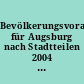 Bevölkerungsvorausberechnung für Augsburg nach Stadtteilen 2004 - 2020 : - 41 Stadtbezirke - 17 Planungsräume