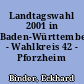 Landtagswahl 2001 in Baden-Württemberg - Wahlkreis 42 - Pforzheim -
