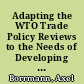 Adapting the WTO Trade Policy Reviews to the Needs of Developing Countries : Starting Points and Options