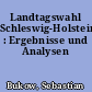 Landtagswahl Schleswig-Holstein : Ergebnisse und Analysen