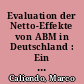 Evaluation der Netto-Effekte von ABM in Deutschland : Ein Matching-Ansatz mit Berücksichtigung von regionalen und individuellen Unterschieden