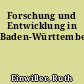 Forschung und Entwicklung in Baden-Württemberg