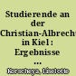 Studierende an der Christian-Albrechts-Universität in Kiel : Ergebnisse der Großen Hochschulstatistik vom Wintersemester 1960/61