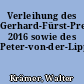 Verleihung des Gerhard-Fürst-Preises 2016 sowie des Peter-von-der-Lippe-Gedenkpreises