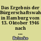 Das Ergebnis der Bürgerschaftswahl in Hamburg vom 13. Oktober 1946 nach den Wahlgesetzen der anderen Länder der britischen Besatznungszone