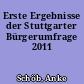 Erste Ergebnisse der Stuttgarter Bürgerumfrage 2011