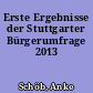 Erste Ergebnisse der Stuttgarter Bürgerumfrage 2013