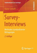 Survey-Interviews : Methoden standardisierter Befragungen