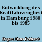 Entwicklung des Kraftfahrzeugbestands in Hamburg 1980 bis 1985