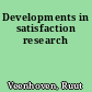 Developments in satisfaction research